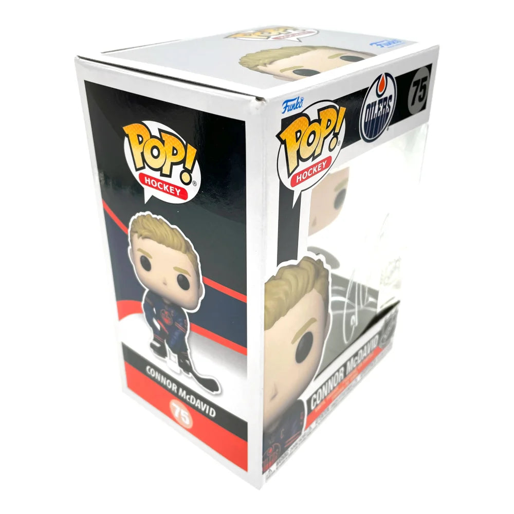 Connor McDavid Autographed Funko Pop #75 Edmonton Oilers JSA COA Signed Hockey Figure - Perfect for NHL Fans, Collectors & Hockey Memorabilia Displays