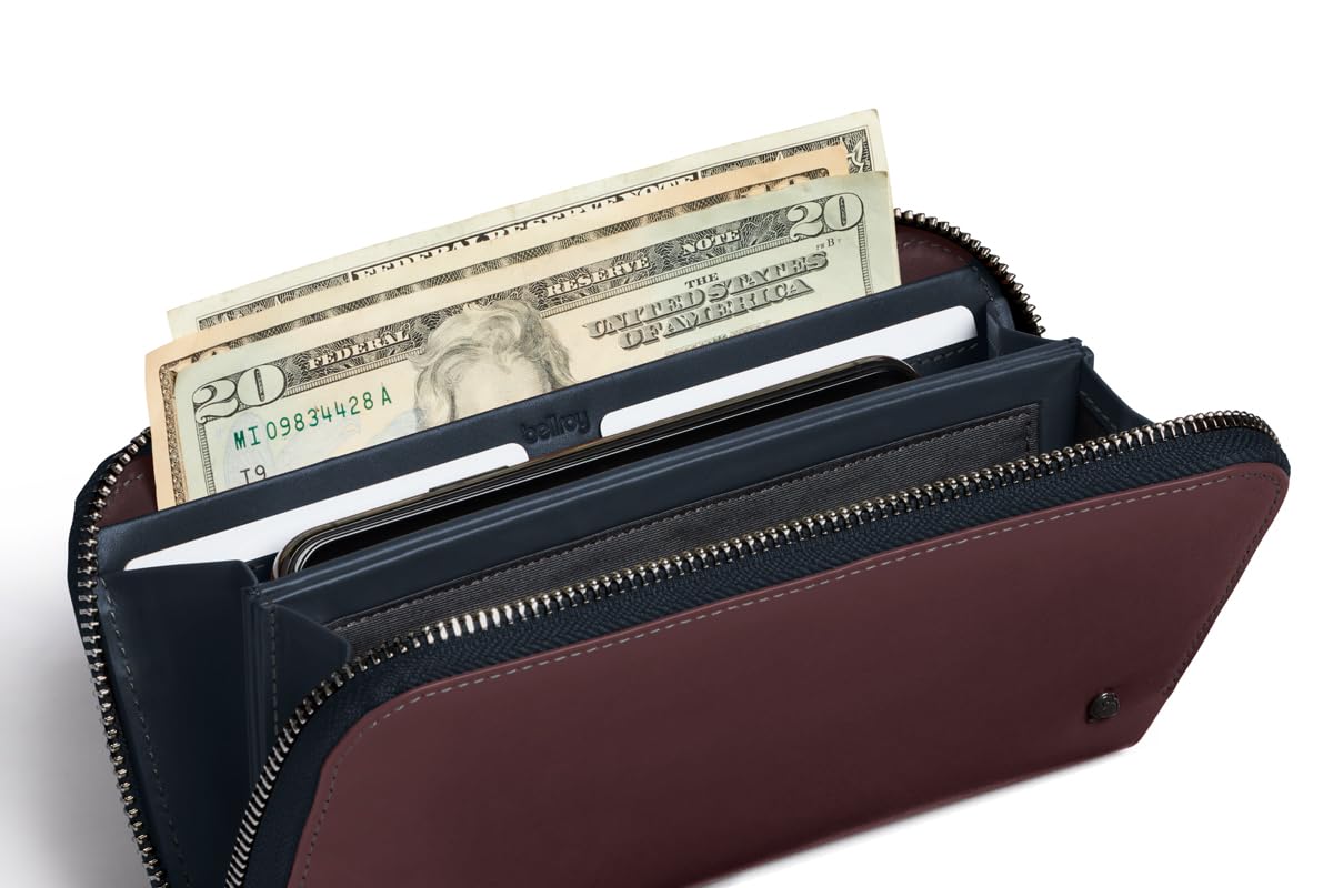 Bellroy Folio Premium Leather Wallet with Zipper Closure - Slim RFID Blocking Bifold Wallet for Men & Women - Perfect for Travel, Business & Everyday Carry
