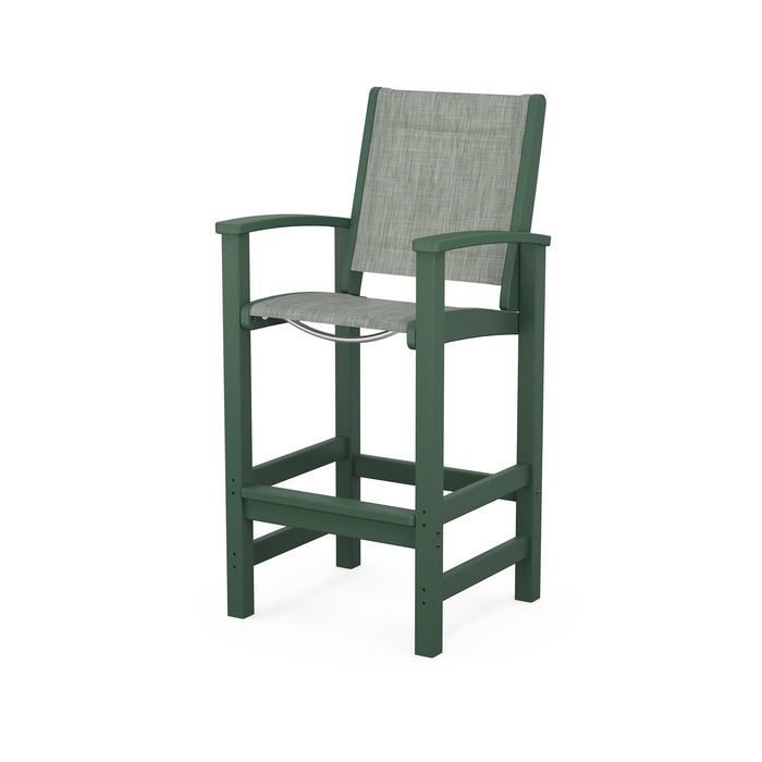 POLYWOOD Coastal Bar Chair - Outdoor & Indoor Bar Stool, Weather-Resistant, Durable, Comfortable - Perfect for Patio, Deck, Kitchen, and Poolside Use