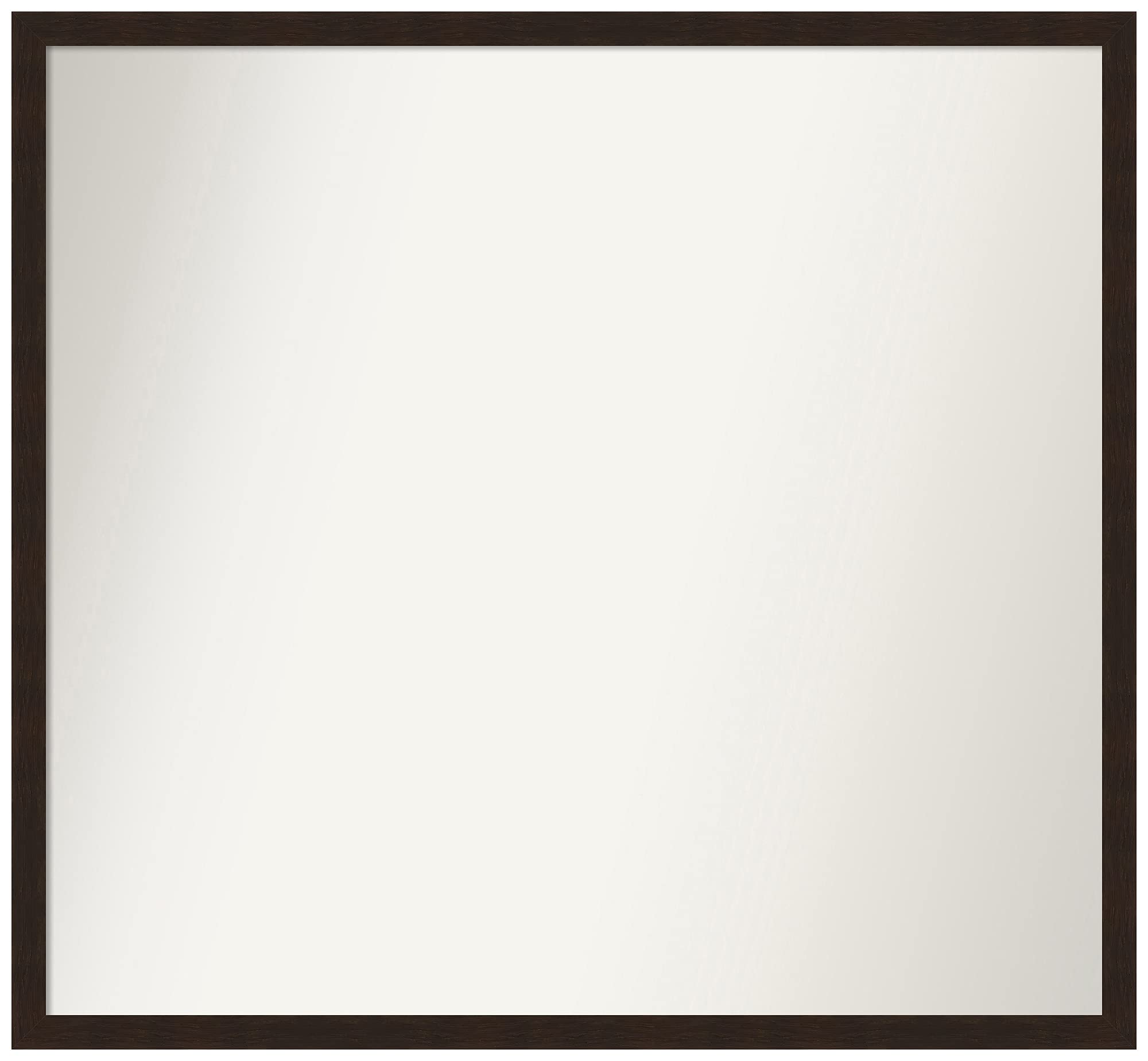 Amanti Art Non-Beveled Custom Wall Mirror 24x26 Inches - Carlisle Espresso Narrow Frame - Bathroom, Living Room, Bedroom Decor - Various Sizes Available - Brown Wooden Frame Mirror for Home & Office