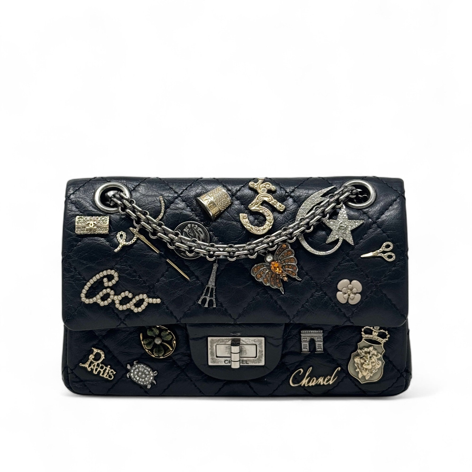 Chanel Black Charms 2.55 Reissue 224 Flap Bag - Luxury Designer Handbag for Women | Perfect for Evening Parties, Date Nights & Special Occasions