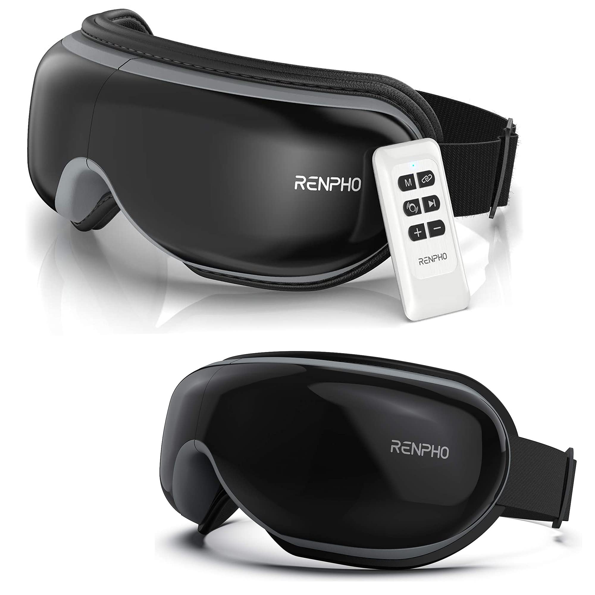RENPHO Eye Massager with Heat & Shiatsu Massage - Bluetooth Remote Control for Relaxation & Stress Relief - Perfect for Home, Office & Travel Use