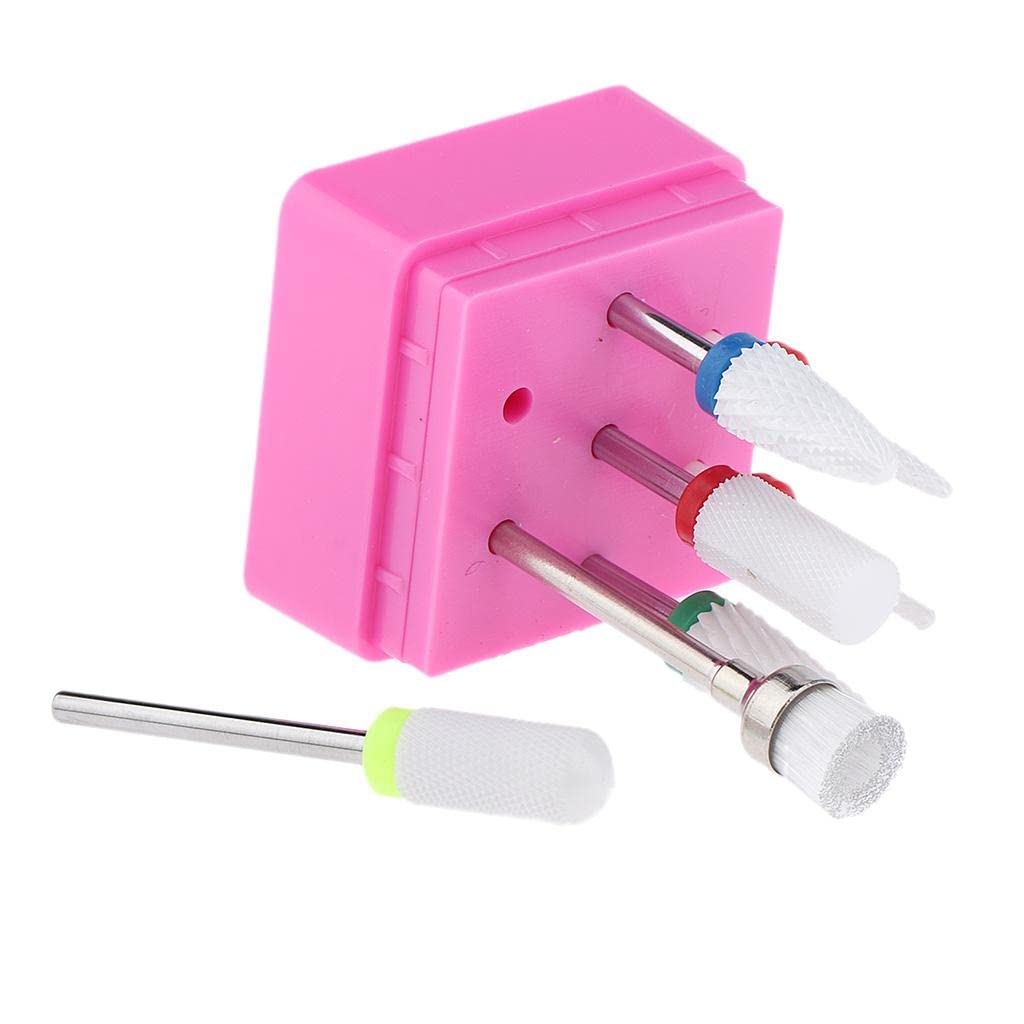 Barenx 7x Ceramic Nail Drill Bit Set - Coarse Grinding Barrel Head for Electric Nail Drills with Display Stand | Professional Manicure & Pedicure Tools for Salon & Home Use