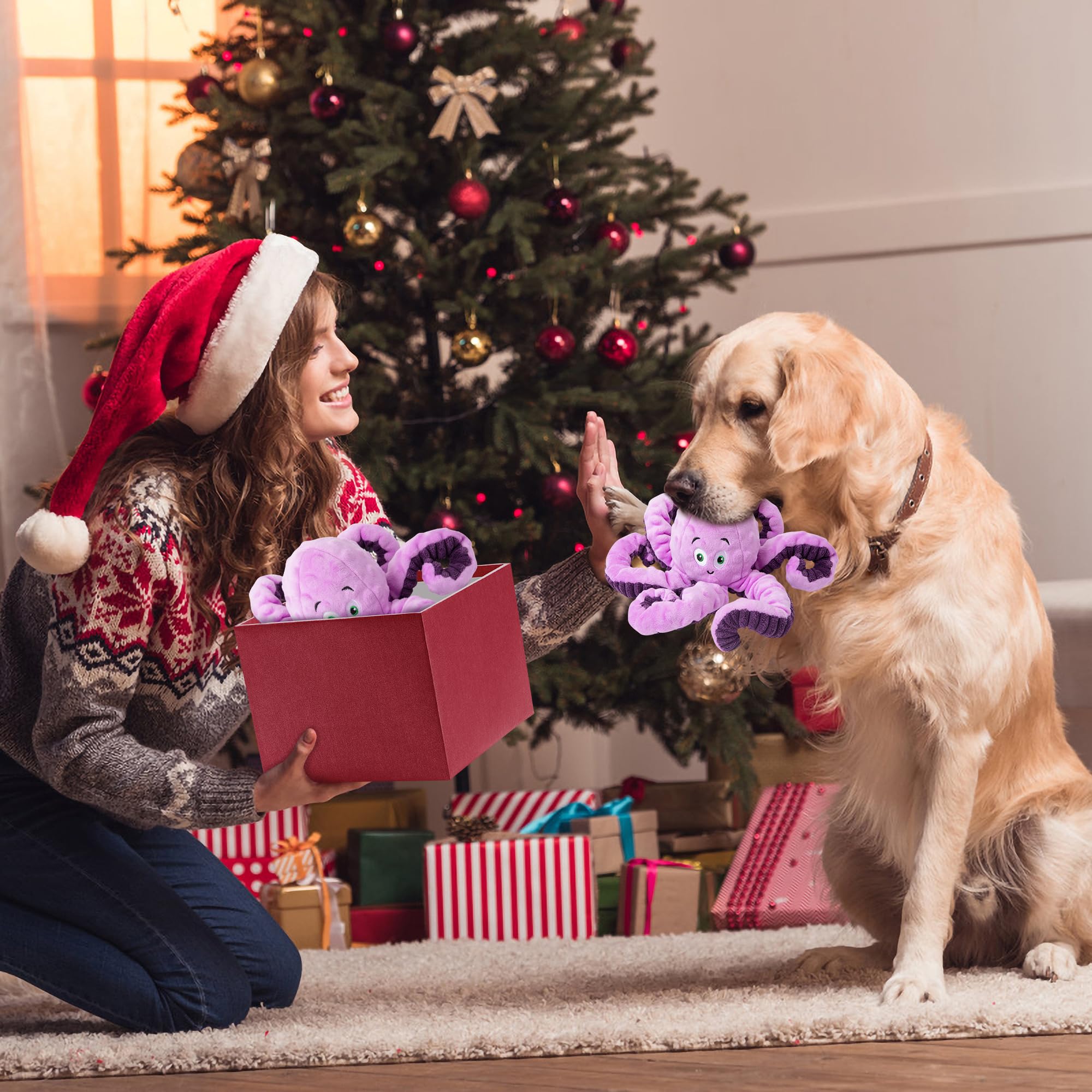 Best Squeaky Octopus Dog Toys for Large, Medium & Small Breeds - Interactive Plush Puppy Toys for Chewing, Playtime & Training - Perfect Gift for Dog Birthday & Special Occasions