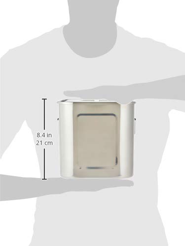 Premium 18/8 Stainless Steel Square Kitchen Pot with Lid - 7.7 Inch (19.5cm) Cooking Pot for Induction, Gas & Electric Stoves - Perfect for Soups, Stews & Pasta Dishes