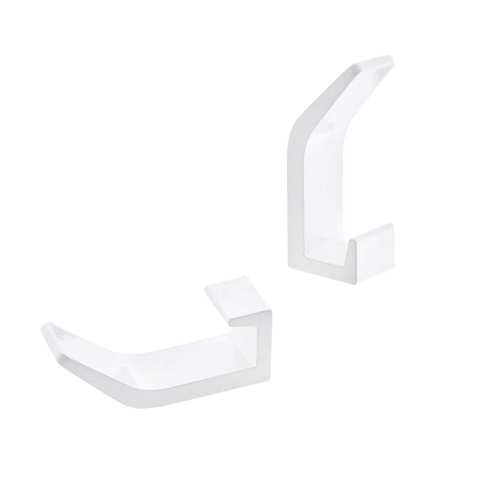 5PCS Aluminum Wall Hooks - Decorative Bathroom Towel Hooks & Key Hangers, White Wall Mount Hooks for Bathroom, Kitchen, Bedroom & Entryway Organization