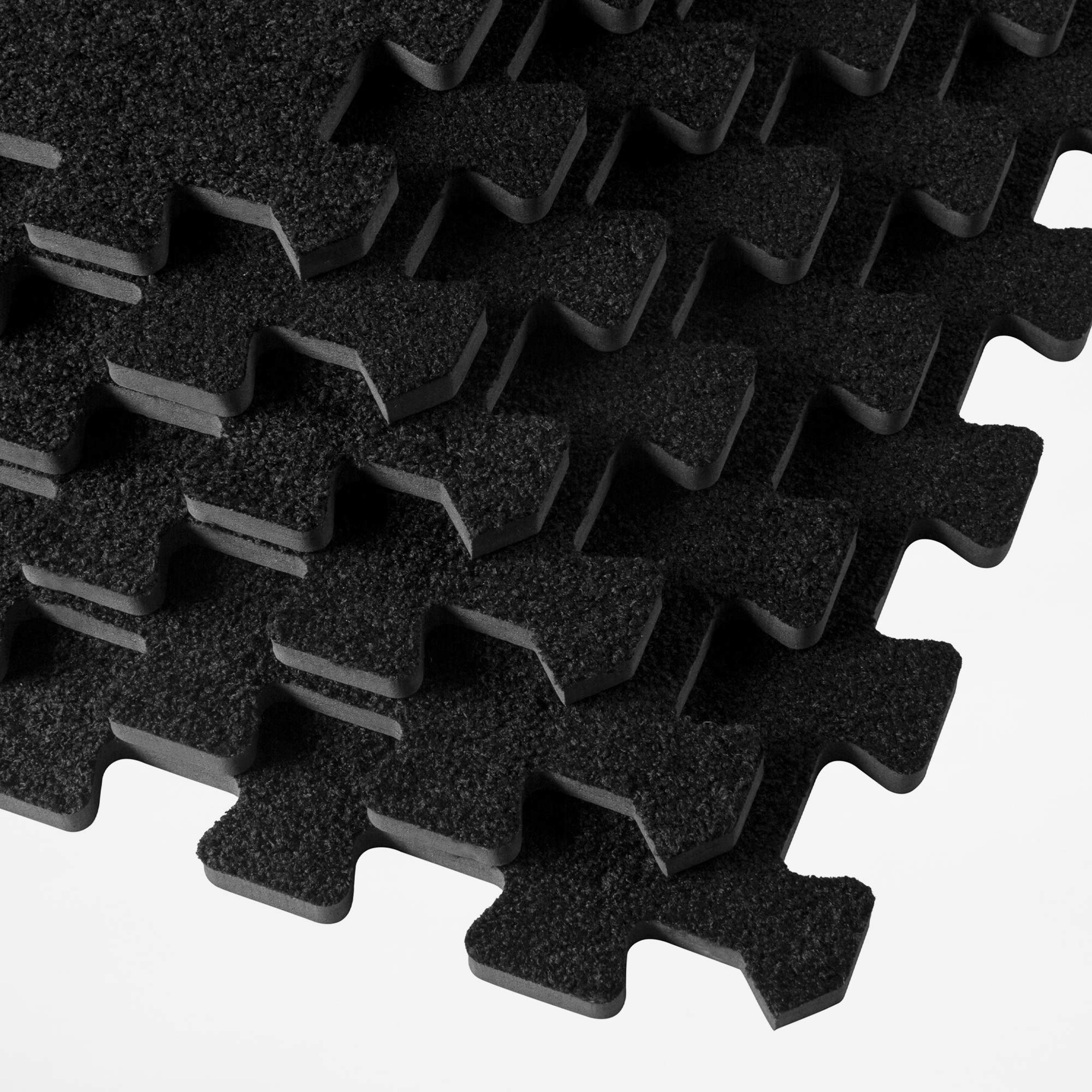 3/8 Inch Thick Interlocking Foam Carpet Tiles - Durable Anti-Fatigue Floor Mats for Home, Office & Classroom - Soft Support for Standing Desks, Play Areas & Workspaces