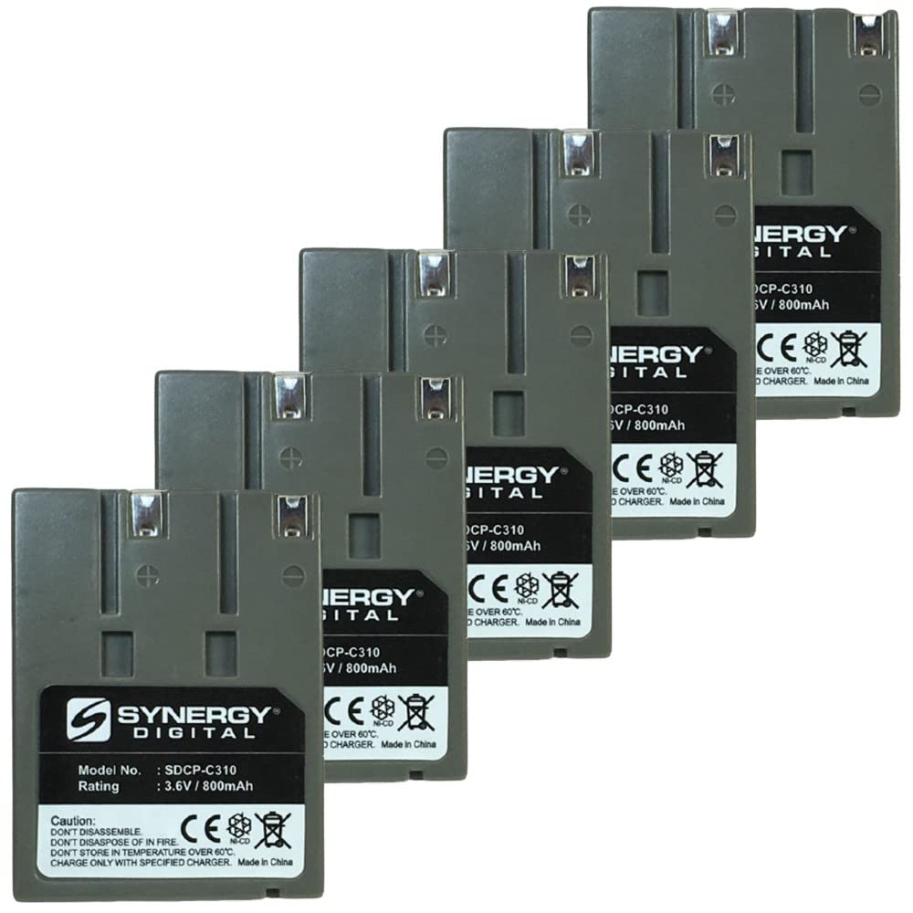 Synergy Digital Cordless Phone Batteries - 5-Pack Ni-CD 3.6V 800mAh Replacement for Sony BP990 | Ultra High Capacity | Perfect for Home & Office Cordless Phones | Long-Lasting Power Solution