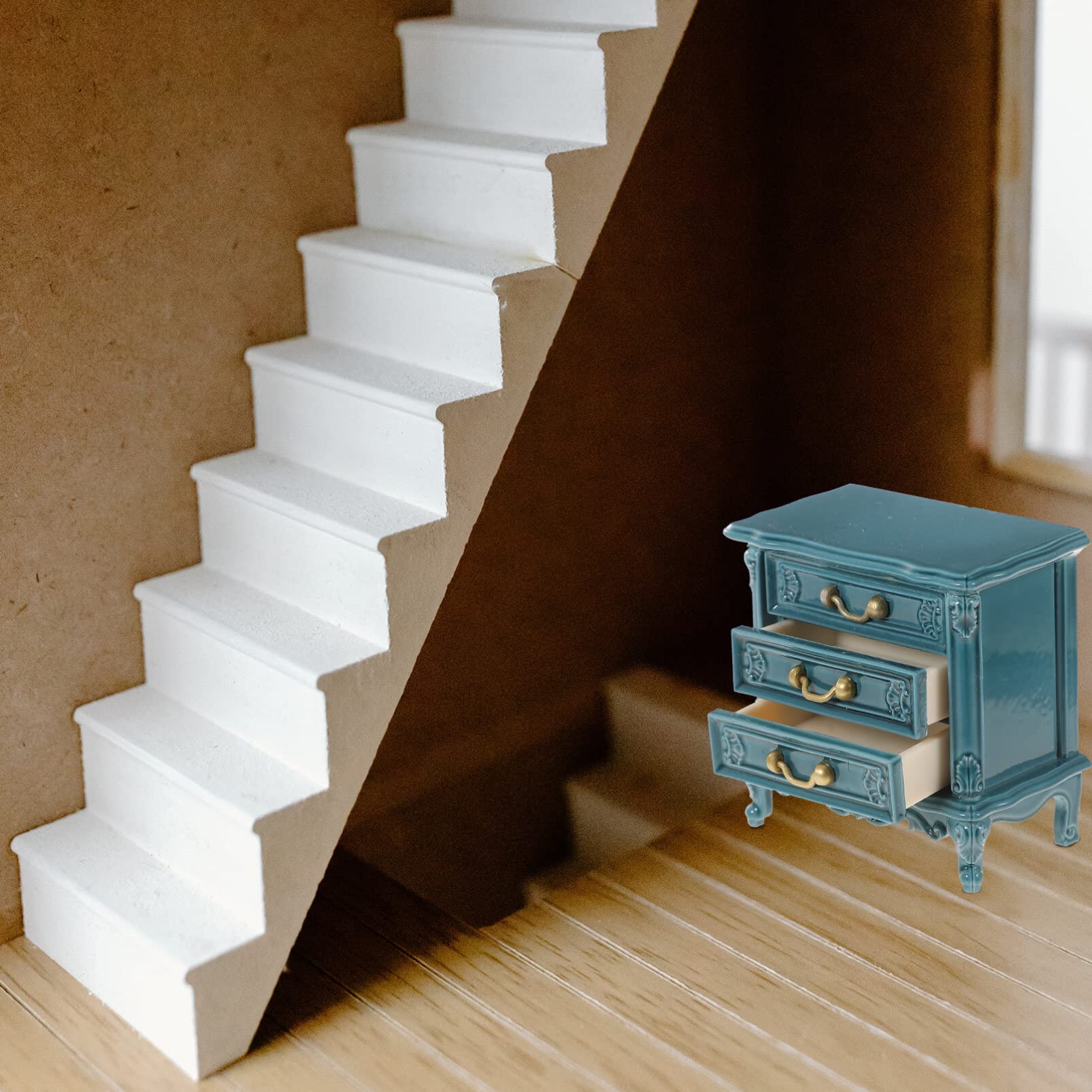 Vintage Wooden Mini Dresser - Dollhouse Furniture for Tiny House Storage
