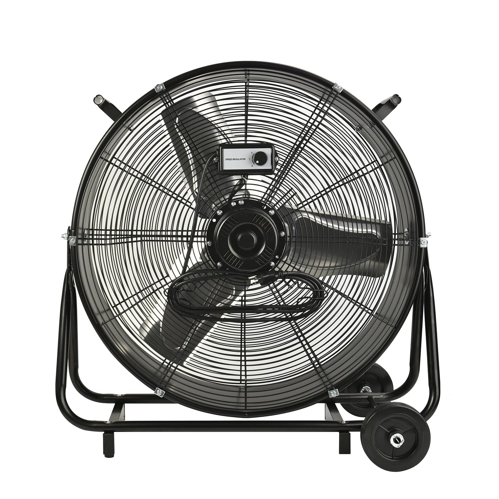 PONO 24 Inch High Velocity Industrial Drum Fan - 7500 CFM Heavy Duty 2-Speed Air Circulator | Metal Blower for Commercial, Residential & Greenhouse Use | Perfect for Warehouses, Workshops & Large Spaces