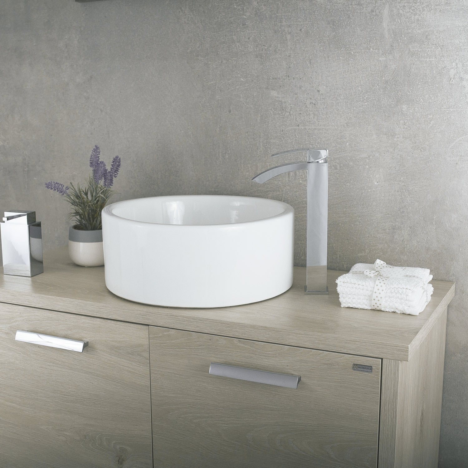 DAX 6690B BN Single Handle Waterfall Vessel Sink Faucet - Brushed Nickel Finish, Solid Brass Construction, 4.94
