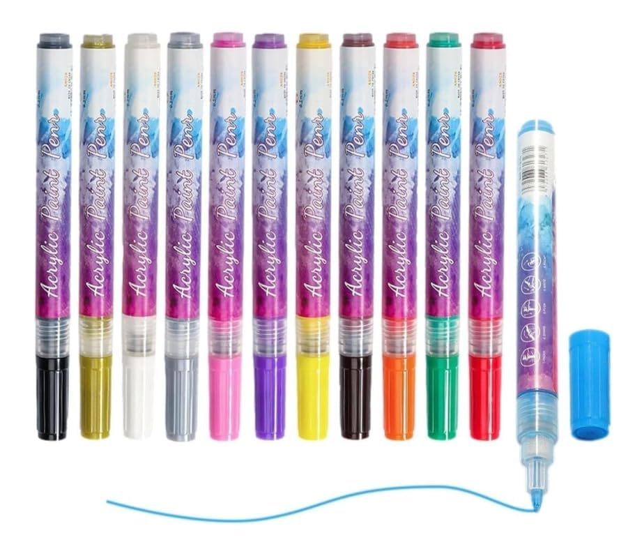 12 Colors Nail Art Pens Set - 3D Painting, Quick Dry & Waterproof Nail Graffiti Liner Pens for DIY Nail Art, Doting Flowers & Abstract Designs | Perfect for Home Manicures, Salon Use & Gift Giving