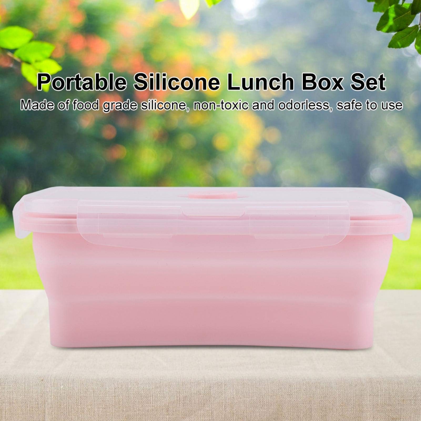 Haofy 1200ml Silicone Food Storage Containers - Collapsible Rectangle Lunch Boxes for Meal Prep, Picnic & Travel | Microwave, Freezer & Dishwasher Safe | Perfect for Office, School & Outdoor Adventures