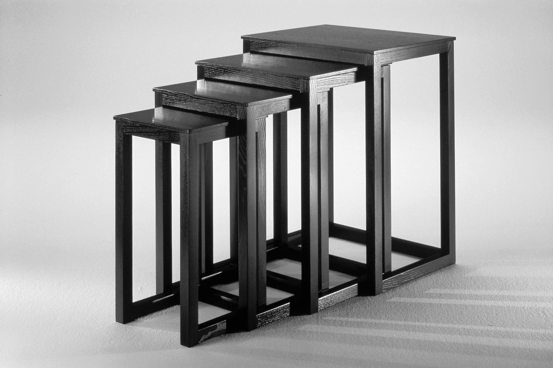 Josef Hoffmann Nesting Tables - Set of 3 Modern Minimalist Side Tables for Living Room, Bedroom & Office - Space-Saving Stackable End Tables with Mid-Century Design