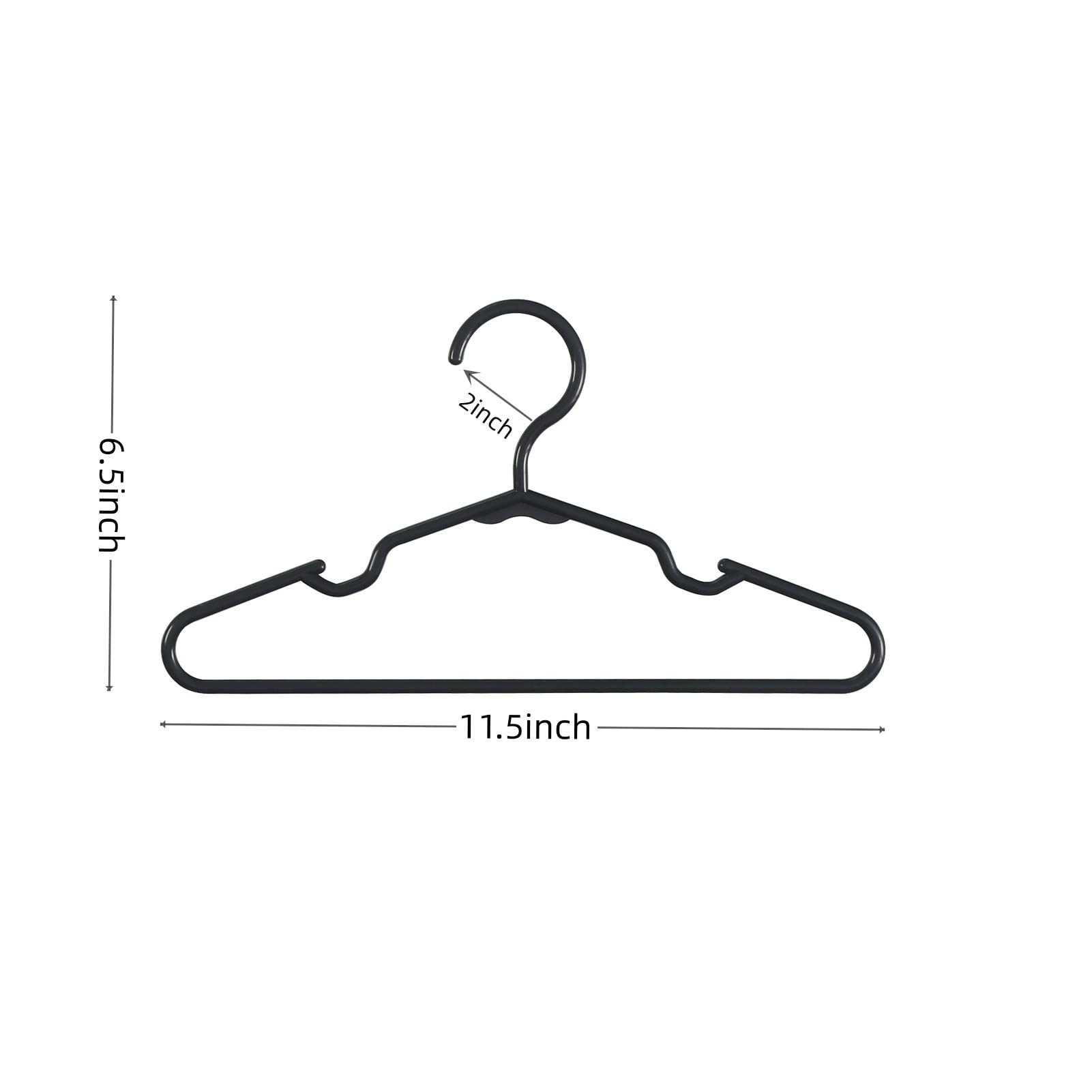 60 Pcs Black Baby Closet Hangers - Non-Slip Infant Clothes Hangers for Newborn, Toddler & Kids Wardrobe Organization | Perfect for Nursery, Baby Shower Gifts & Laundry Storage