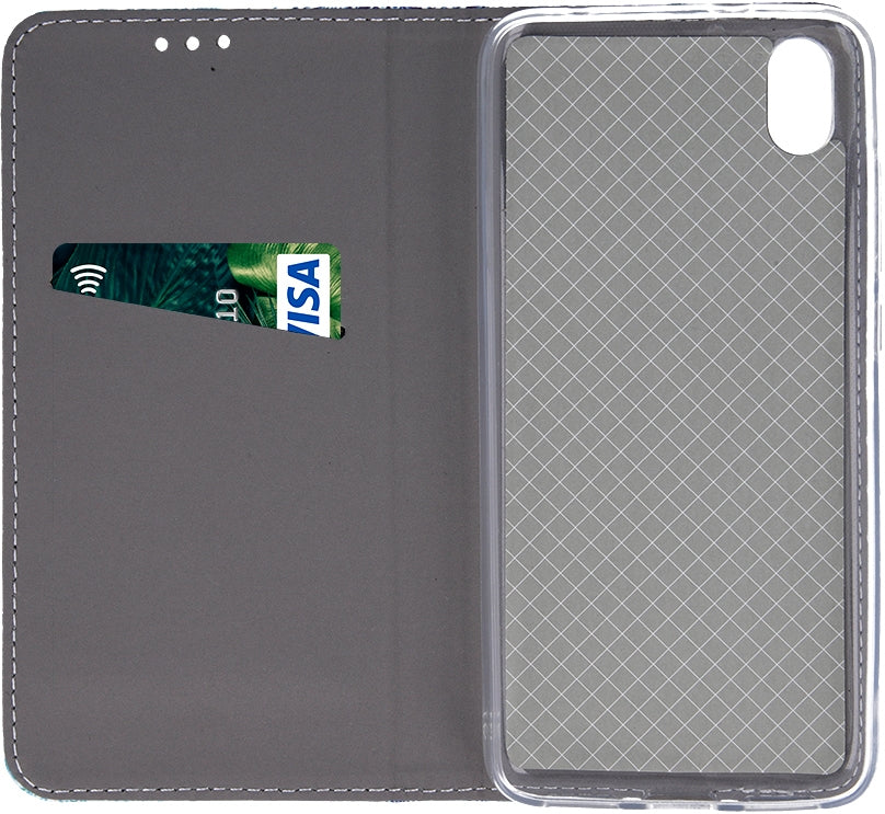 Apple iPhone 7 Wallet Flip Case with Card Slots - Snowflake Winter Design in White & Grey - Perfect for Everyday Use, Travel, and Gift Giving