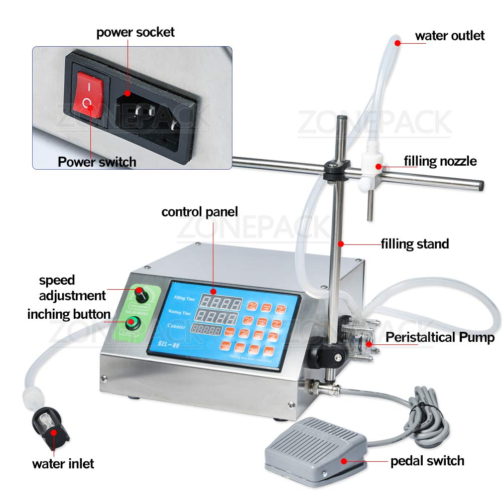 Automatic Digital Control Liquid Filling Machine - 0.5ml to 650ml Bottle Filler for Water, Beverages & Drinks (Peristaltic Pump System) | Perfect for Small Business, Homebrew & DIY Projects