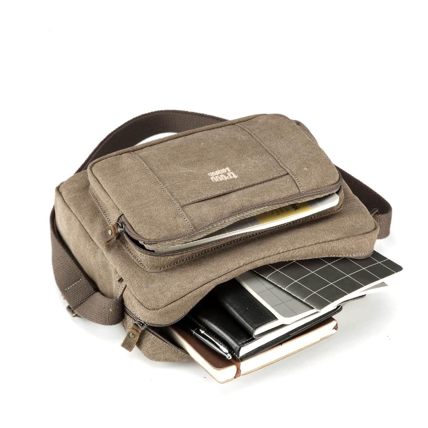 Troop London Classic Canvas Crossbody Bag for Men & Women - Stylish & Durable Messenger Bag for Travel, Work & Everyday Use