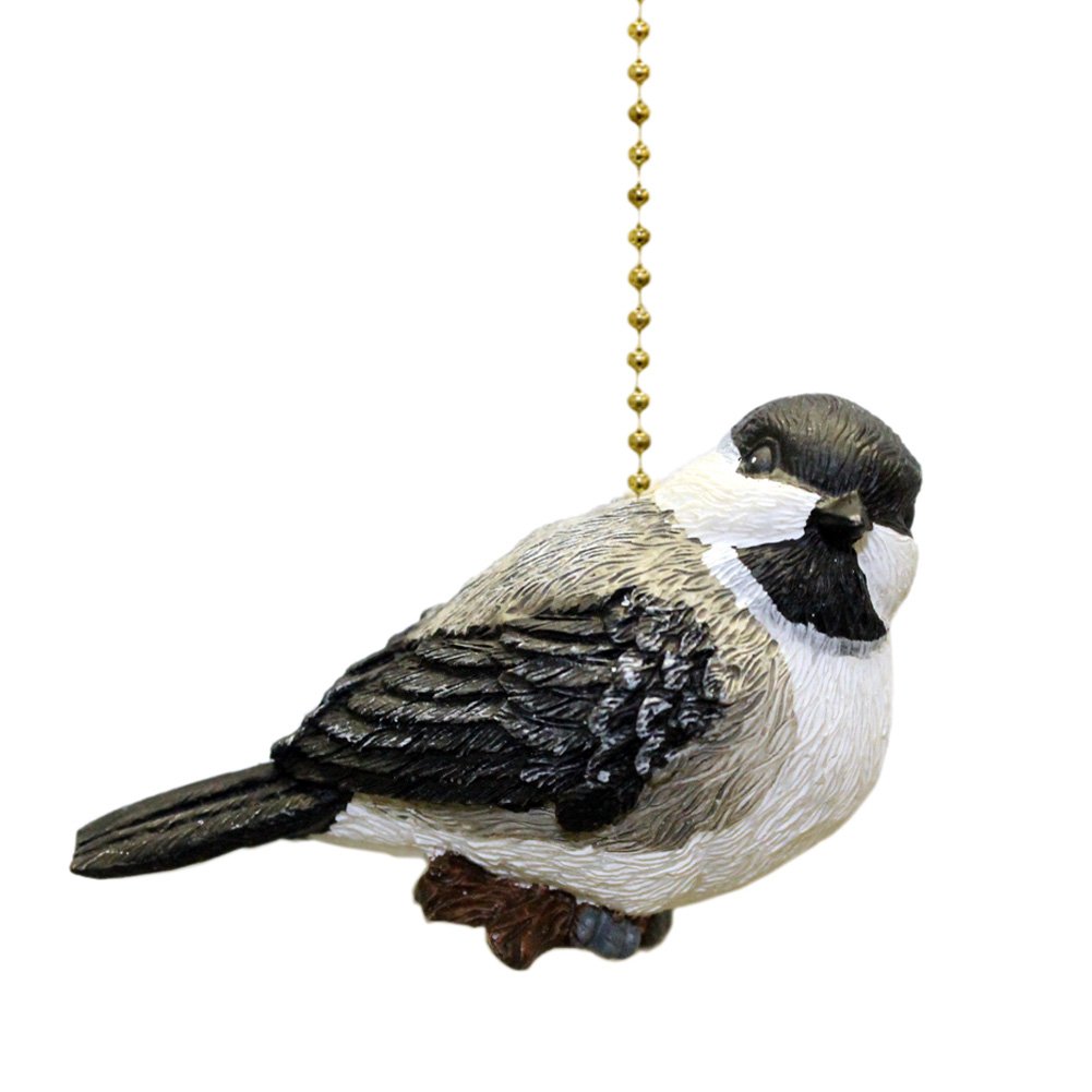Wild Chickadee Ceiling Fan Pull Chain - Decorative Bird-Themed Ceiling Fan Accessory for Home, Bedroom, Living Room & Porch
