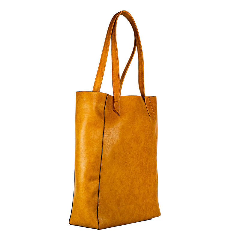 Canussa Classic Camel Leather Tote Bag - Stylish & Spacious Handbag for Work, Travel, and Everyday Use