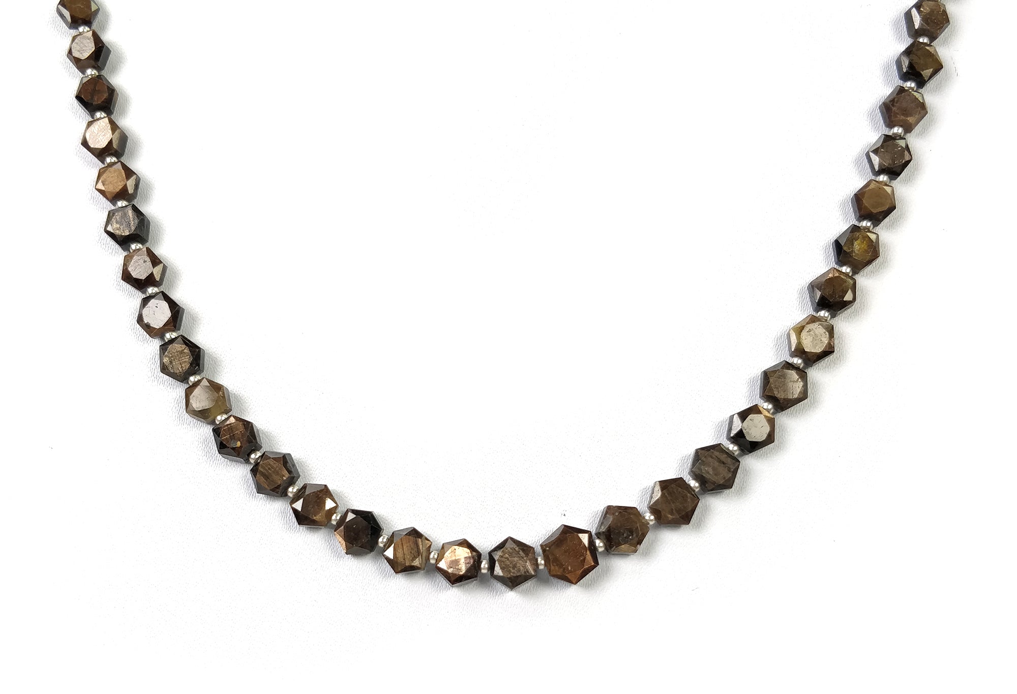 Golden Brown Chocolate Sapphire Gemstone Necklace - 20.50g Natural Hexagon Faceted Sapphire Pendant (5mm-8mm) | Elegant Jewelry for Women, Perfect Gift for Birthday, Anniversary & Special Occasions