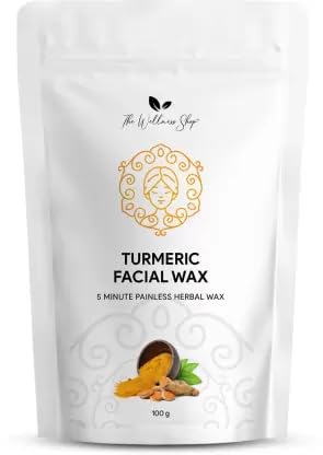 Turmeric Facial Wax Powder for Painless Hair Removal - 100% Natural & Chemical-Free, No Irritation or Skin Rashes - Easy At-Home Waxing Kit (100g) | Perfect for Smooth Skin & Facial Hair Removal at Home