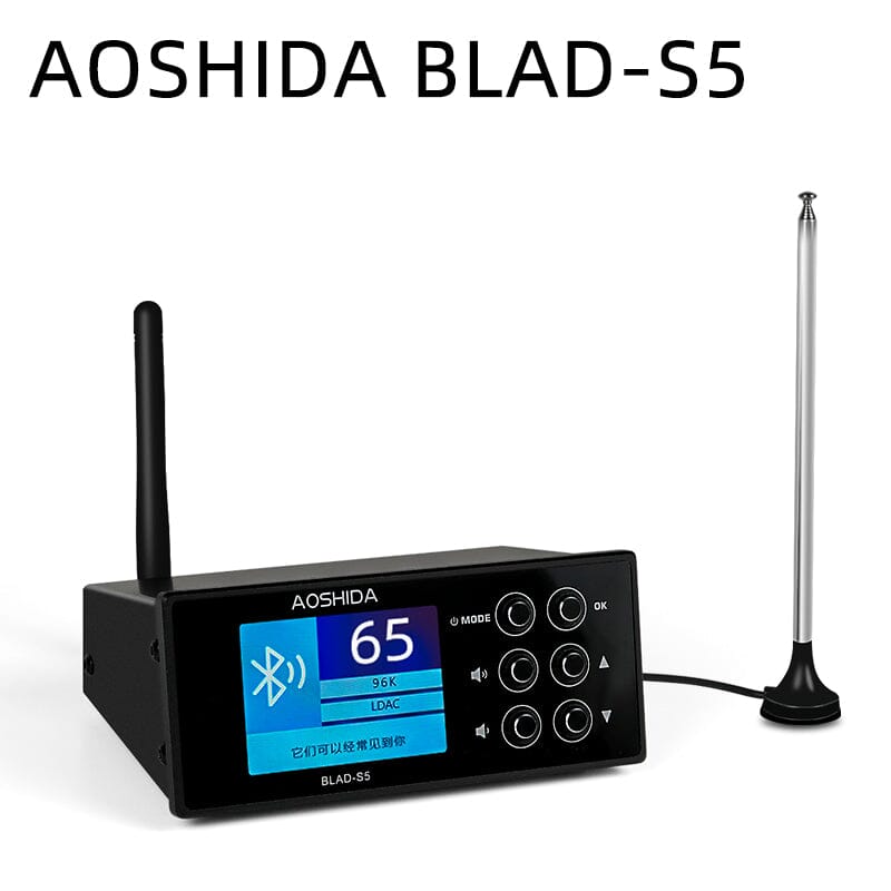 AOSHIDA BLAD S5 ES9038 Bluetooth 5.0 & FM Audio Receiver DAC Converter - High Fidelity Wireless Music Streaming for Home, Car, and Office