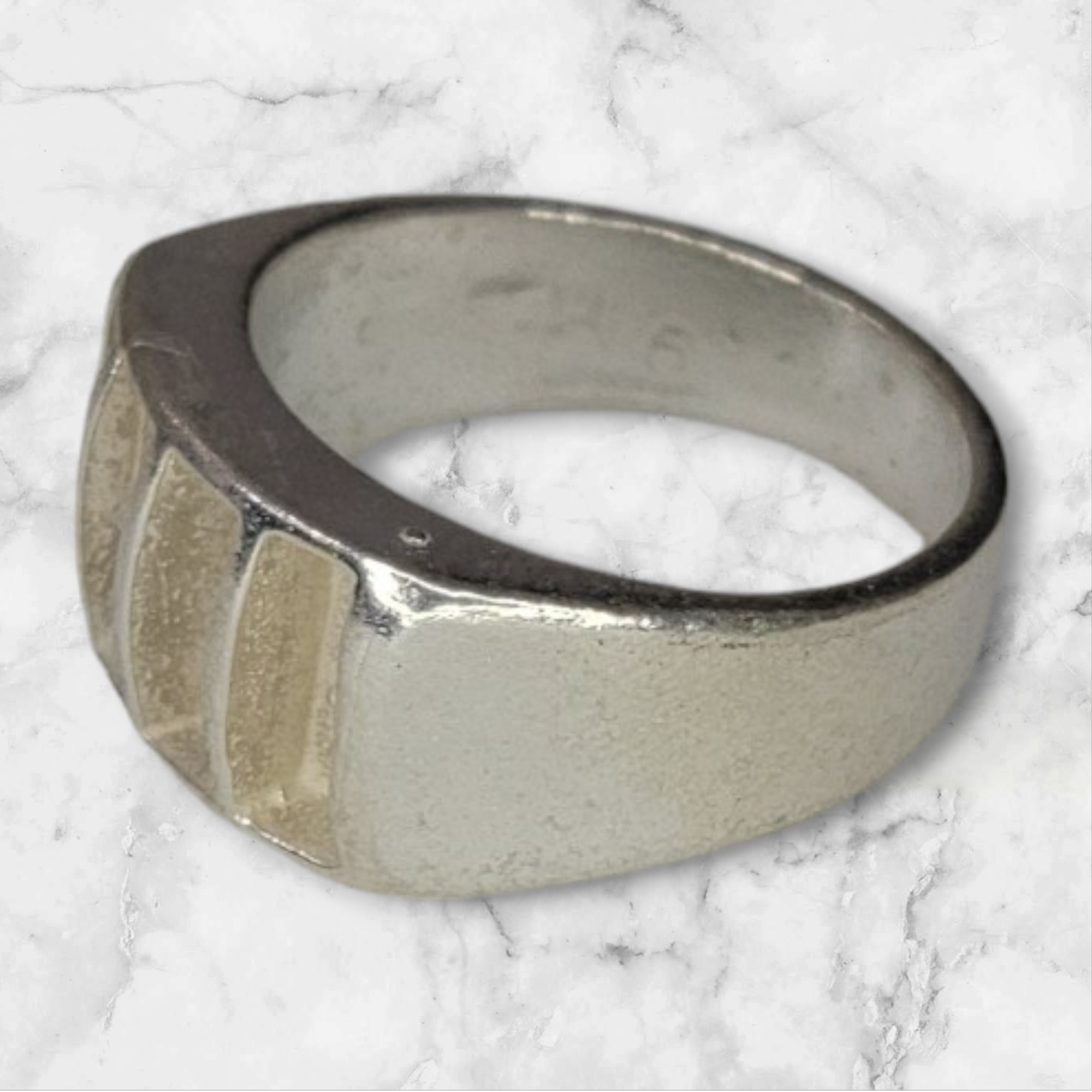 Solid Sterling Silver Inlay Rectangle Blank Setting for DIY Jewelry Making – Rough Casted Empty Ring for Carving & Engraving – Size 7-12 – Perfect for Silversmiths, Jewelry Designers & Craft Enthusiasts (Great for Custom Wedding Bands & Handmade Jewelry Projects)