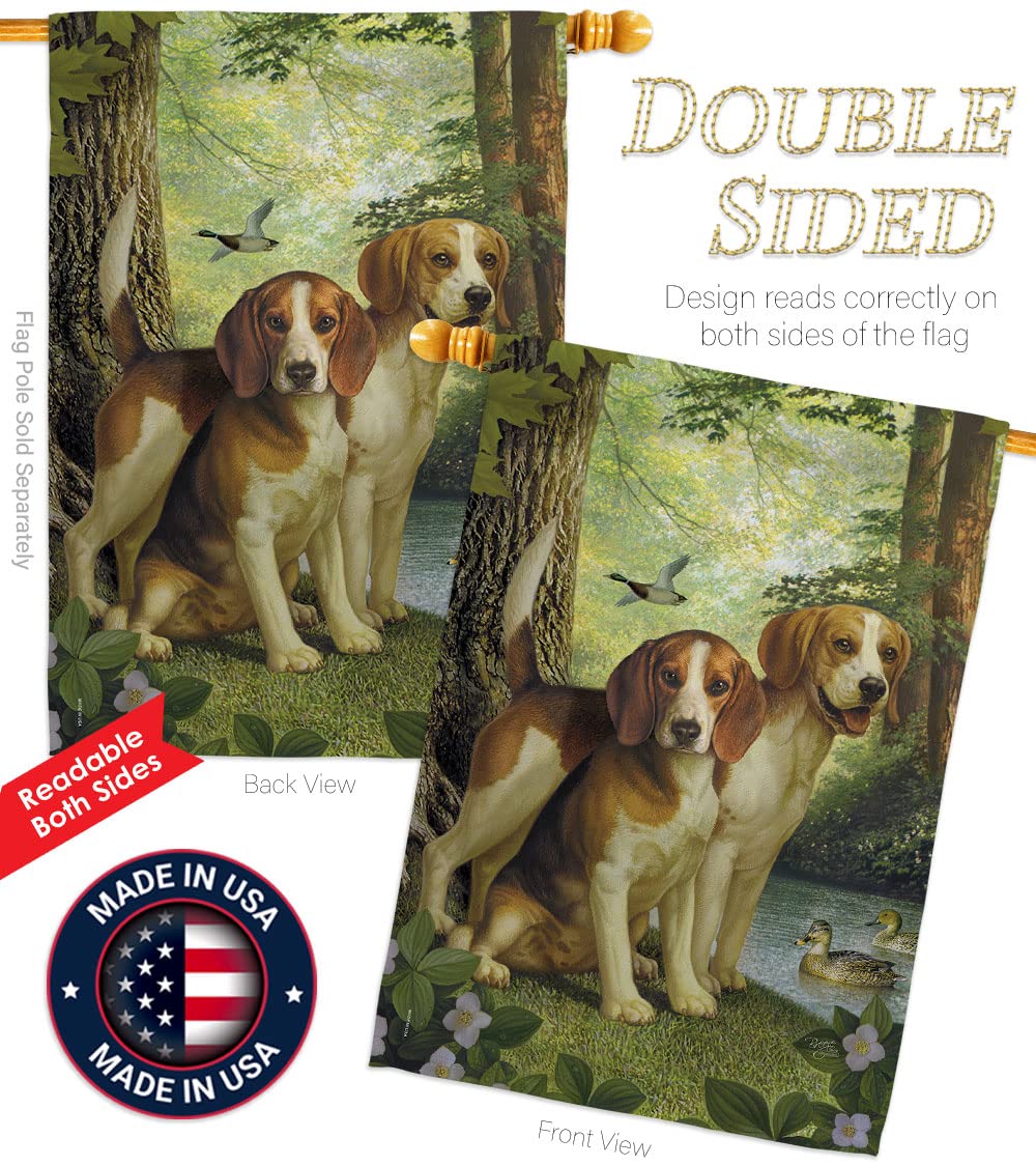 Beagles & Duck Pet Decor Flags - 28