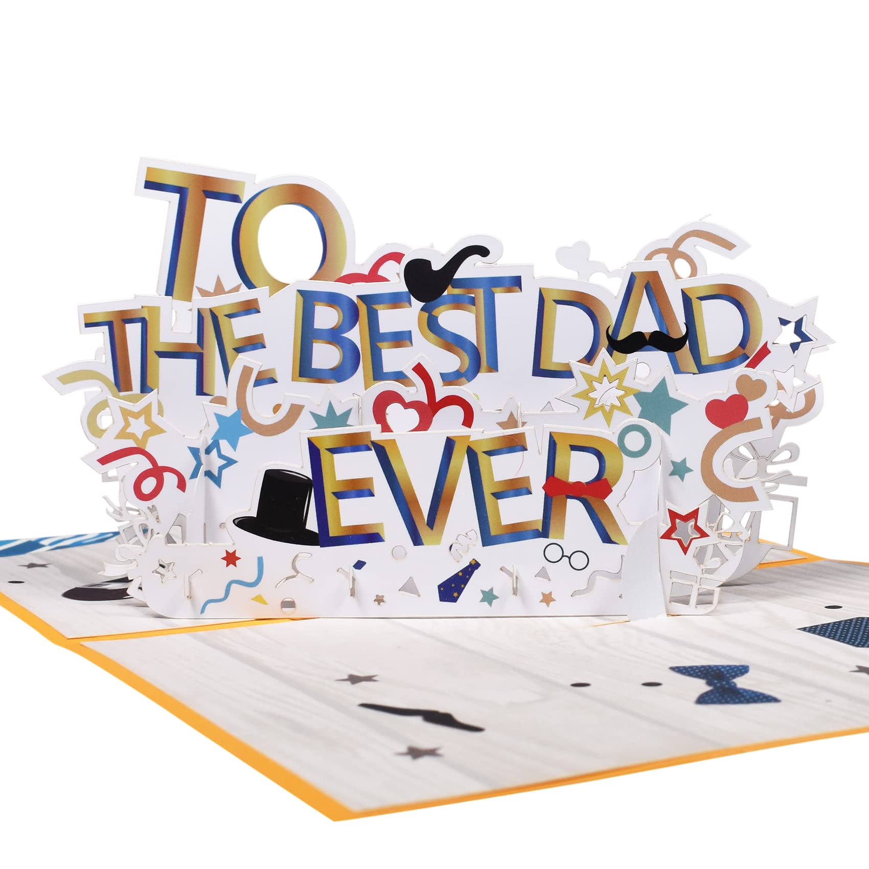 Best Dad Ever - 3D Handcrafted Pop Up Father's Day Card | Unique Birthday & Love Greeting Card for Him | Perfect Gift for Dad, Husband, Grandpa | Home, Office & Special Occasion Use
