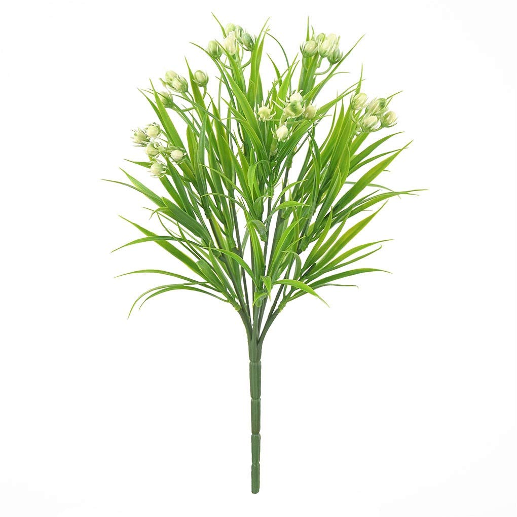 2Pcs 6-Branch Artificial Grass Plants - 35cm Realistic Fake Greenery Decor for Home, Office, Wedding, Party & Table Centerpiece Decoration