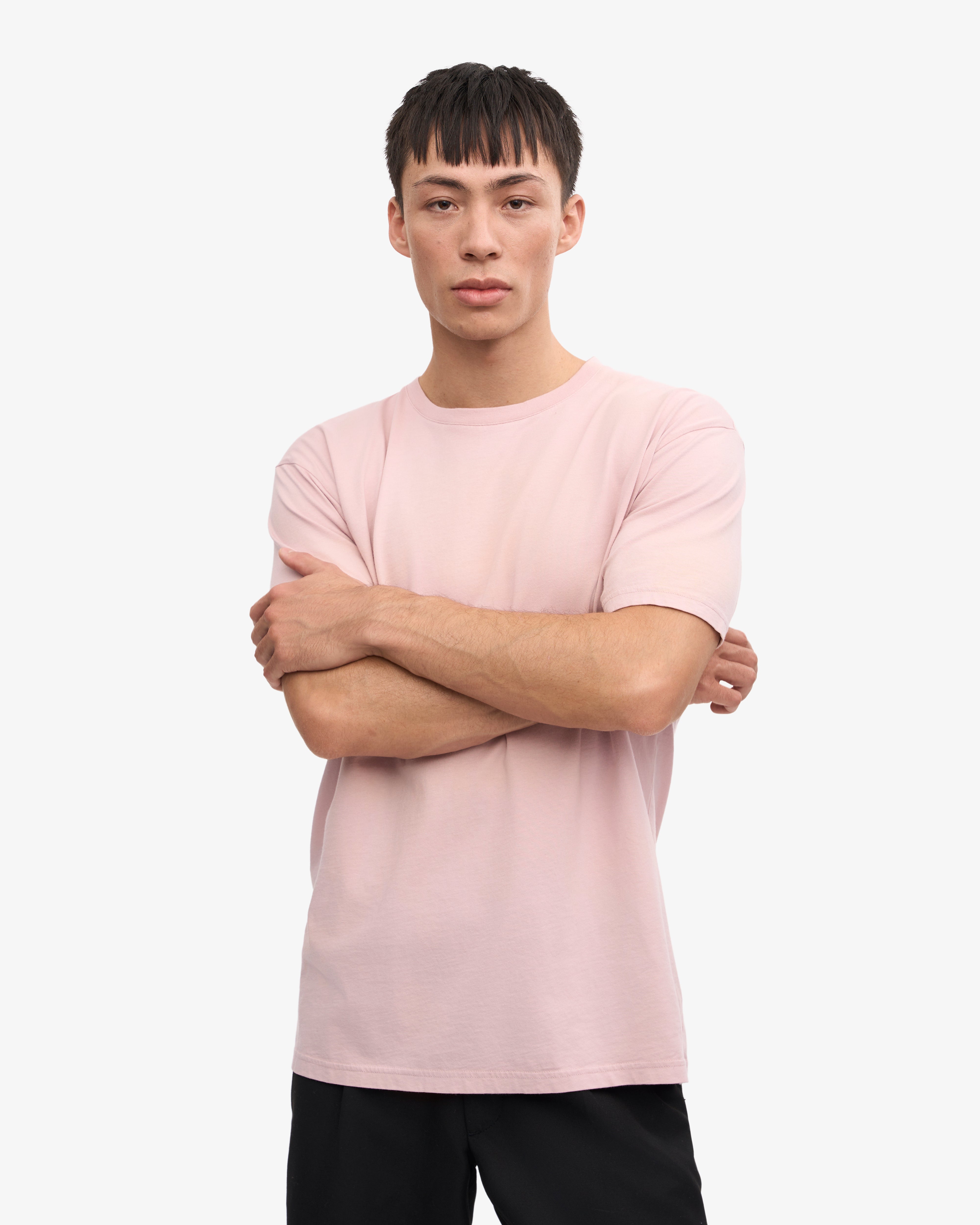 Classic Organic Cotton T-Shirt for Women - Soft Faded Pink Tee - Casual Wear, Lounge, Everyday Outfits