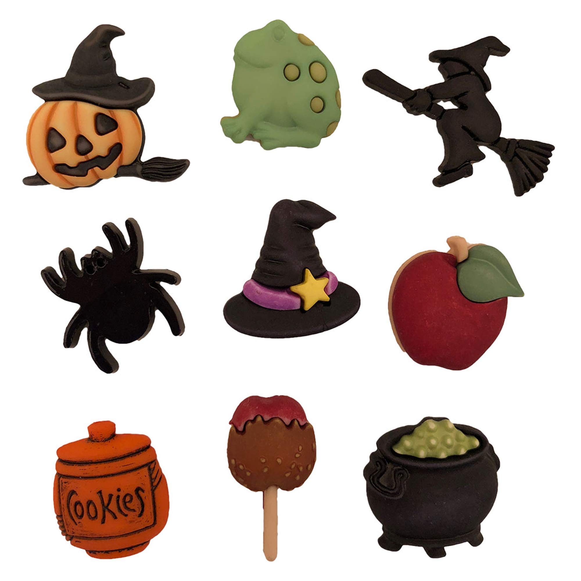 Witches Kitchen Craft Buttons - Set of 3 for Sewing, DIY Projects & Costume Making - Perfect for Halloween Decorations, Witch Costumes & Gothic Fashion Accessories