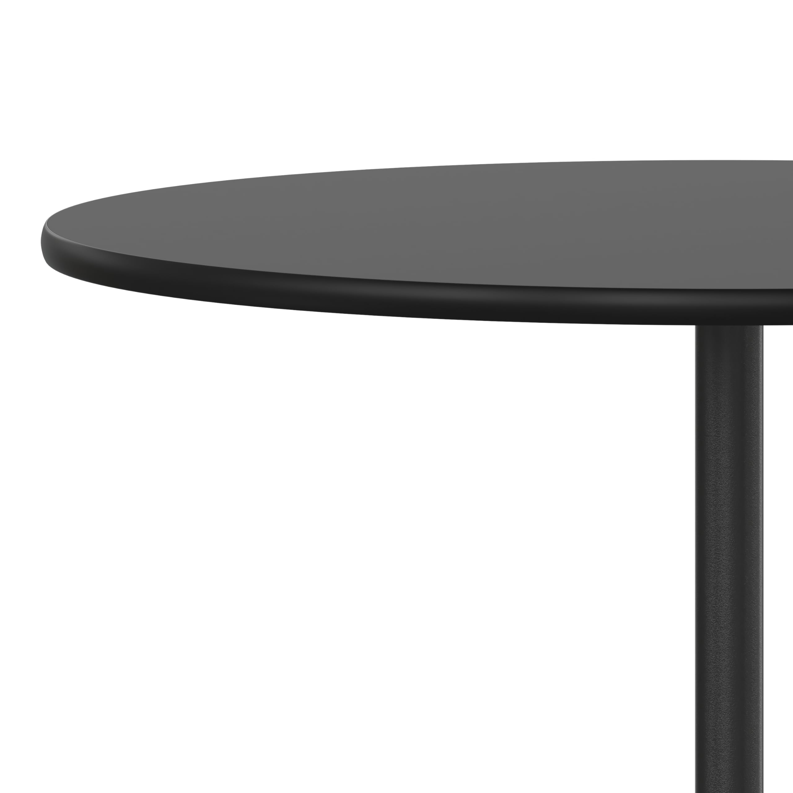 Flash Furniture Lars Black 30'' Round Wood Cocktail Table with 30'' and 42'' Columns - Modern Living Room Centerpiece for Small Spaces & Apartments