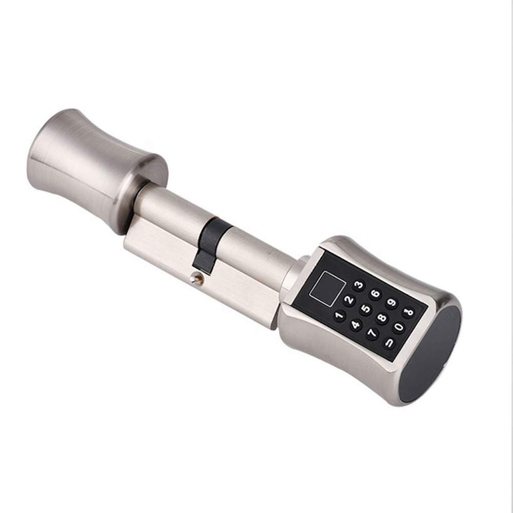 Smart Cylinder Lock with Tuya APP - Keyless Electronic Fingerprint Door Lock, Bluetooth Digital Password Lock, Anti-Theft Security Door Lock Core with Key, Electric Lock Q3 (Red Bronze) - Perfect for Homes, Offices & Vacation Rentals