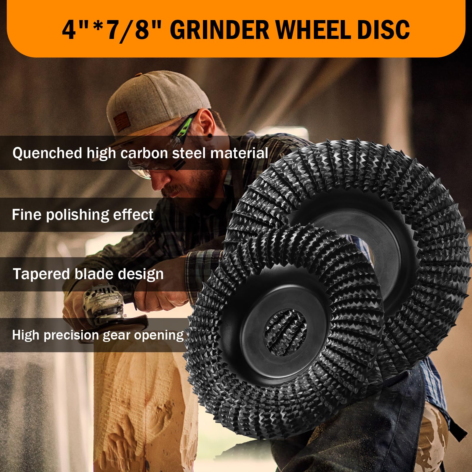 4 Inch Wood Carving Disc - Angle Grinder Wheel with 7/8