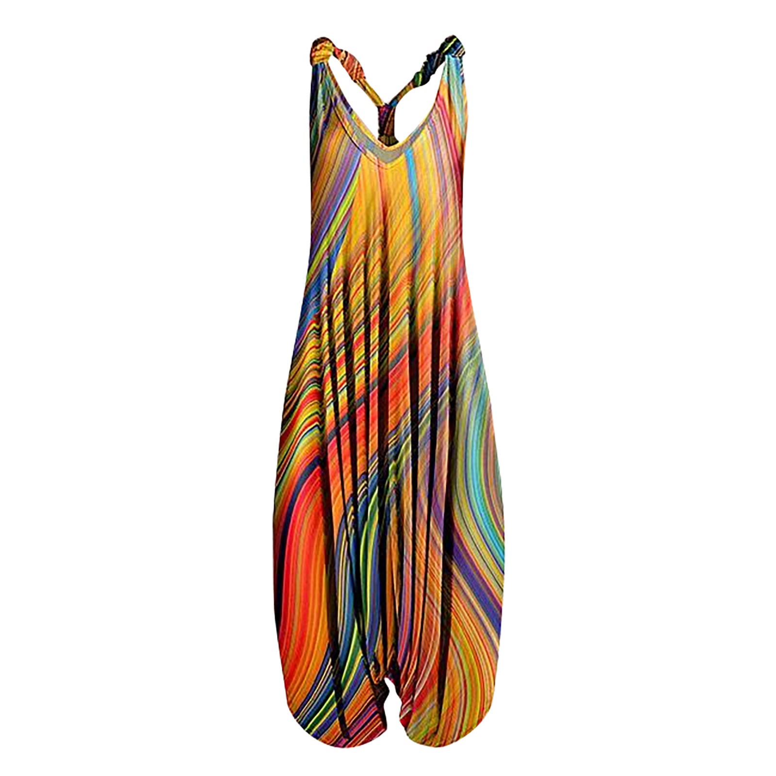 Plus Size Women's Jumpsuits - Boho Floral Wide Leg Romper One Piece Streetwear Casual Outfit for Summer, Travel & Everyday Wear