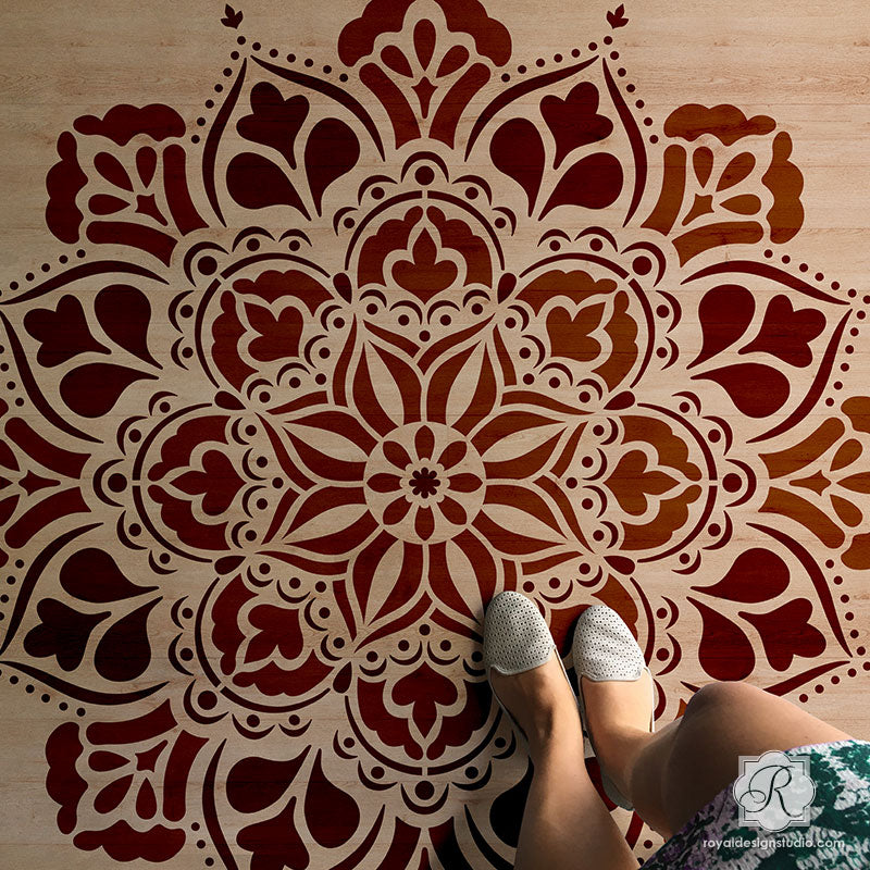 Ananda Mandala Stencil - Reusable DIY Painting Template for Wall Art, Fabric, Wood & Canvas - Perfect for Home Decor, Yoga Studios, Meditation Spaces & Spiritual Crafts