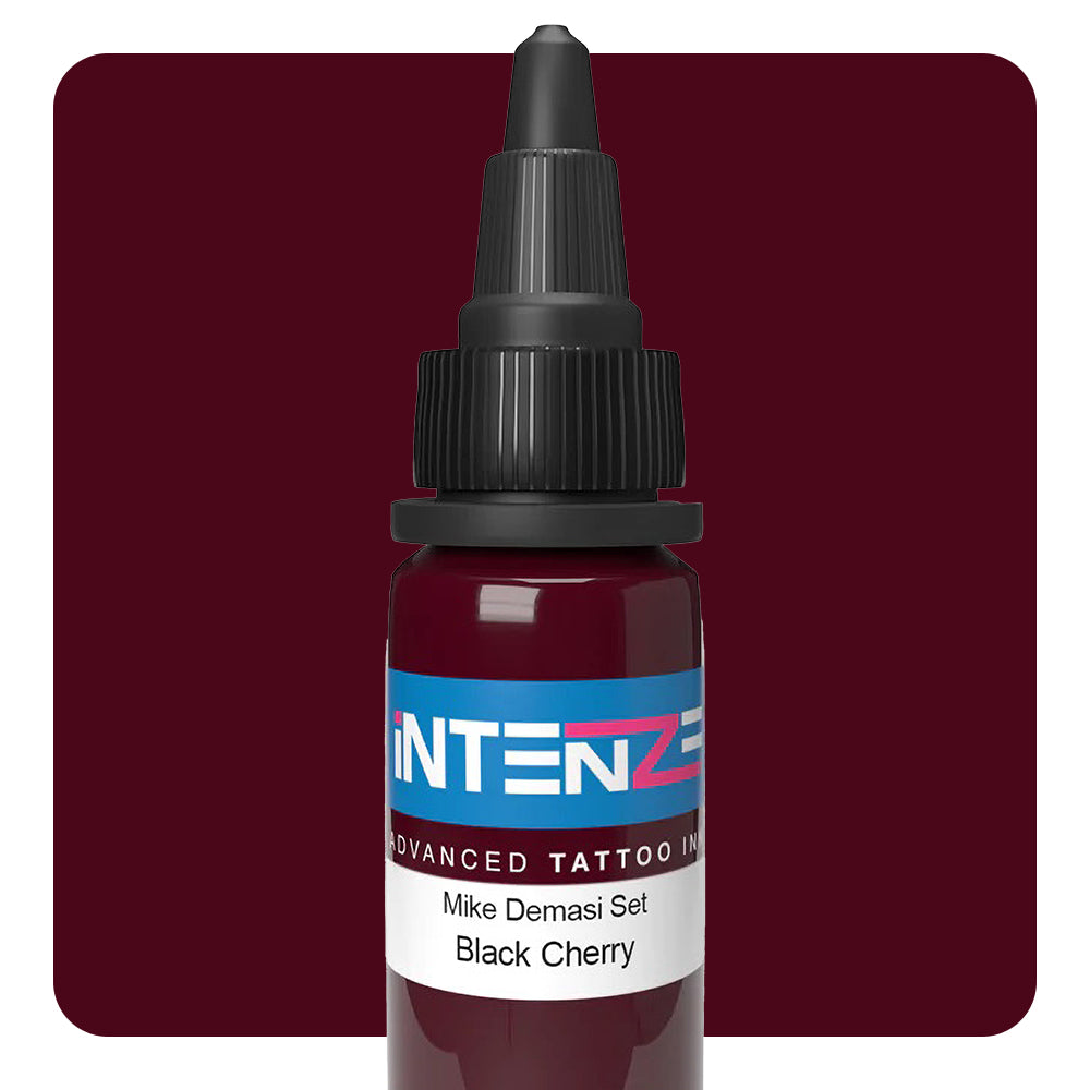 Premium Black Cherry Tattoo Ink by Mike Demasi - Intenze Professional 1oz Bottle - Vibrant Long-Lasting Color for Tattoo Artists & Body Art Enthusiasts