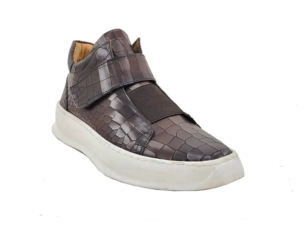 Embossed Mid Top Leather Sneakers for Women - Stylish Casual Shoes for Walking, Running & Everyday Wear | Comfortable & Fashionable Sneakers for Outfits