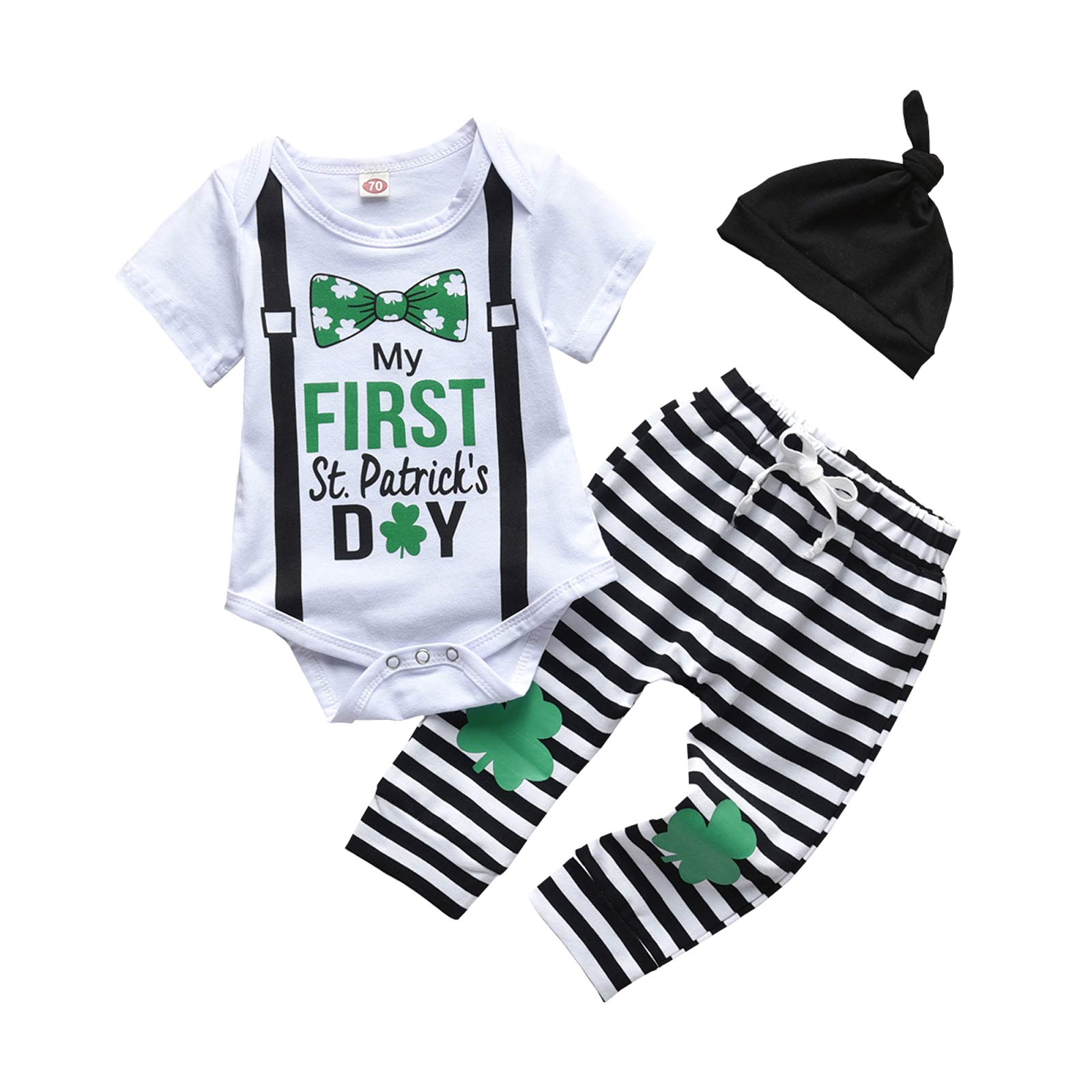 3Pcs Easter Bunny Romper Outfit for Newborn Baby Boys & Girls - Soft Creeper Pants with Matching Hat - Perfect for Easter Day Celebrations, Photo Shoots & Holiday Family Gatherings