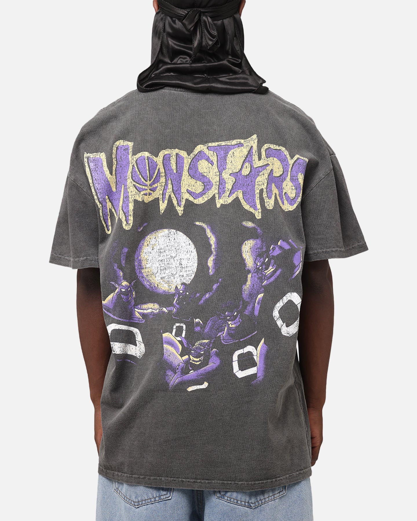 Vintage Space Jam Monstars Heavyweight T-Shirt - Black Wash - American Thrift Style - Perfect for Casual Wear, Cosplay, and 90s Nostalgia Fans