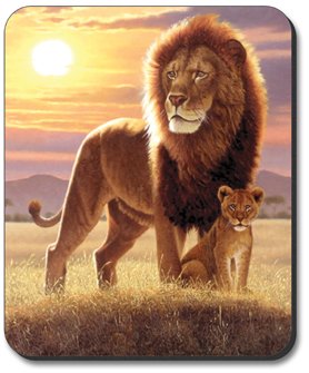 Art Plates Lion and Cub Mouse Pad - Premium Non-Slip Gaming & Office Desk Mat for Computers, Laptops - Perfect for Work, Gaming & Home Office Setups