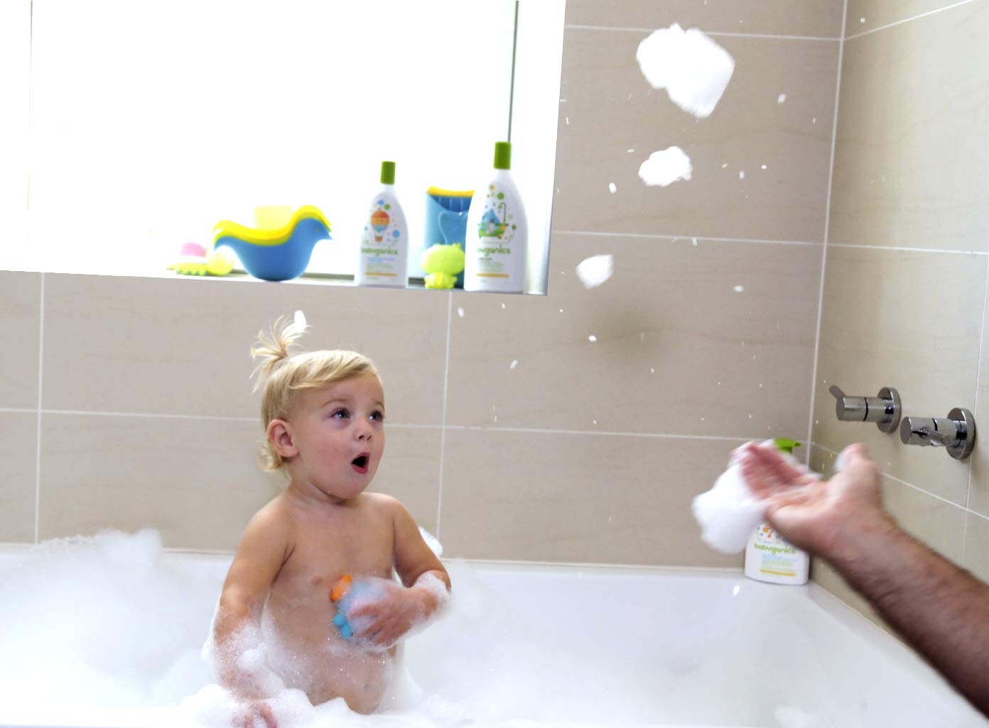 Babyganics Fragrance-Free Bubble Bath for Babies | Plant-Based, Hypoallergenic Formula | Tear-Free Baby Shampoo & Body Wash | 20 fl oz (591 ml) | Perfect for Gentle Bath Time & Sensitive Skin Care | Packaging May Vary