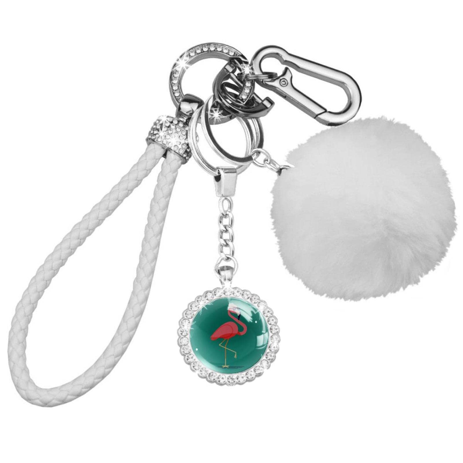 Stylish Flamingo Keychain - Durable Car Key Organizer for Men & Women - Perfect for Keys, Home & Office Use