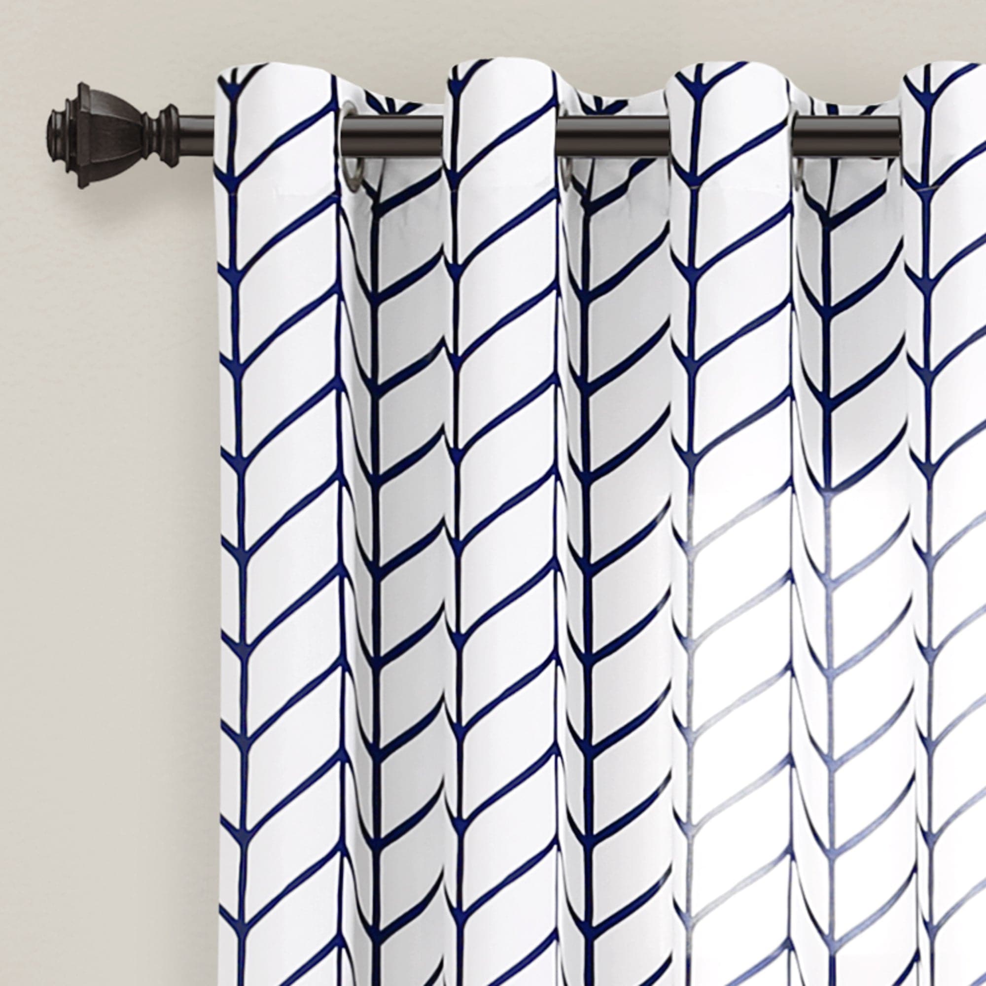 Calia Chevron Geo Window Curtain Panels Set - Modern Geometric Pattern Blackout Drapes for Living Room & Bedroom - Home Decor & Light Blocking Solution