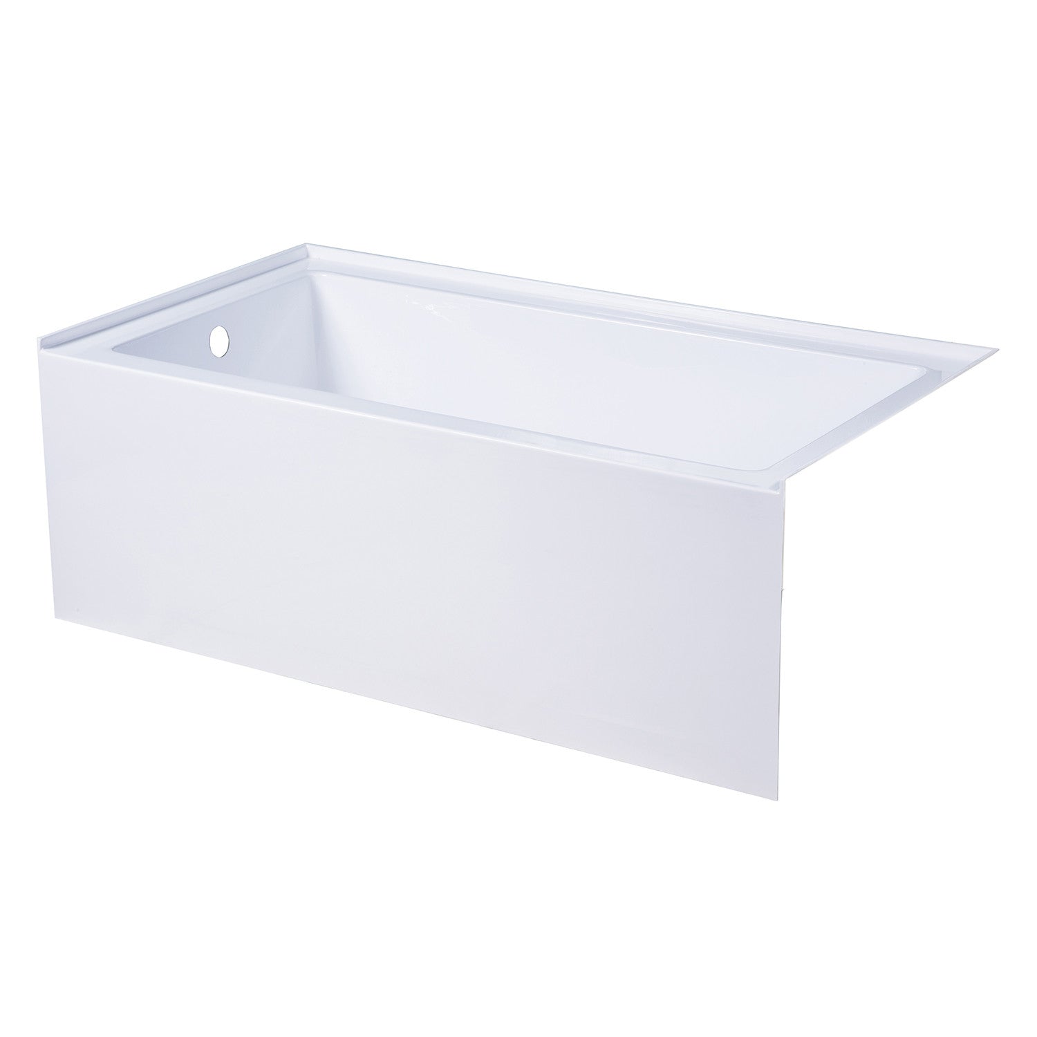 Aqua Eden 54 Inch Acrylic Rectangular 3 Wall Alcove Bathtub - Left Hand Drain, Glossy White - Perfect for Modern Bathroom Renovations & Spa-Like Relaxation