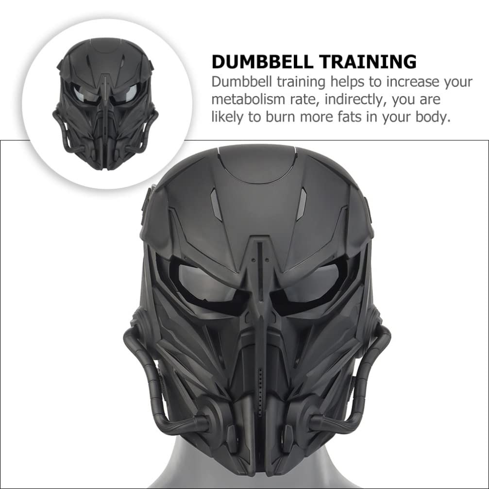 VOSAREA Black Electronic Helmet Cosplay Mask - Half Face Cover for Halloween Costume, Masquerade Party, Paintball & Outdoor Decor | Durable & Lightweight for Cosplay, Halloween Decorations & Themed Events