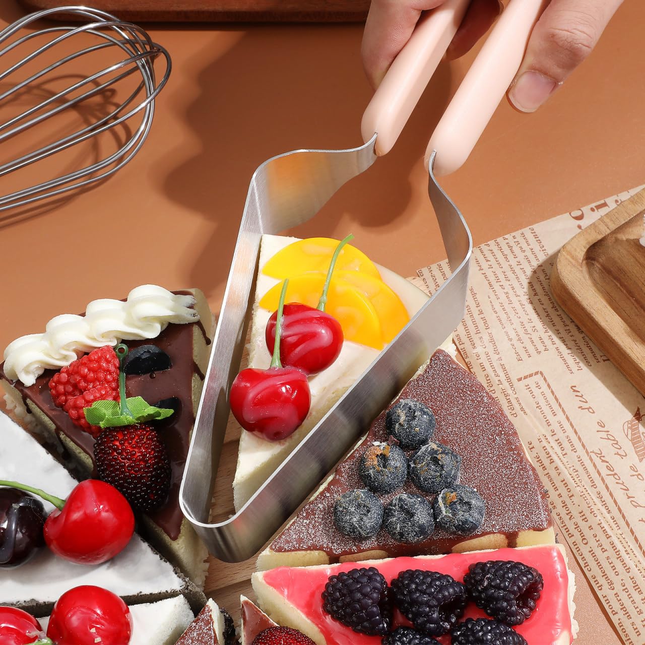 iplusmile 2-Piece Stainless Steel Cake Slicer Set - Adjustable Pie & Cheese Cake Divider with Double Handle - Perfect for Wedding, Birthday & Party Dessert Serving