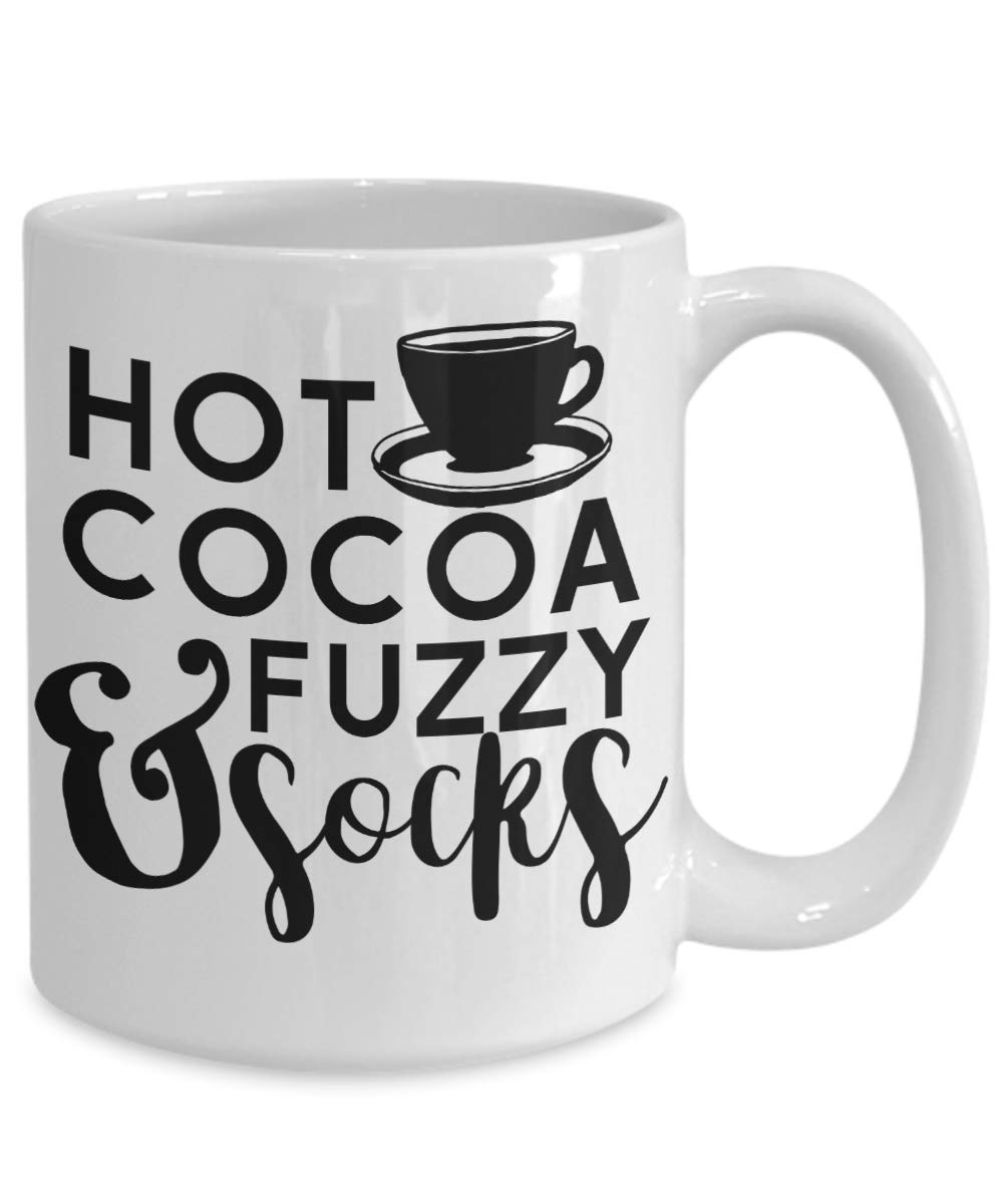 Funny Christmas Gifts for Friends - Unique Hot Cocoa Mug with Fuzzy Socks Set, Thoughtful Birthday Gifts for Women | Cozy Winter Present for Her, Office Secret Santa, Holiday Party Favors